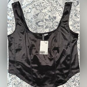 Divided black corset type top Large